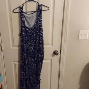 Ruched side detail super soft blue maxi dress torrid size 3